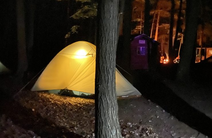night time campsite at Wildman
