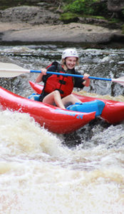 girl whitewater rafting