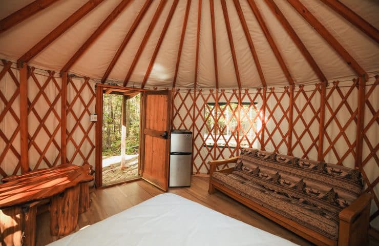 Inside the Yurt at Wildman