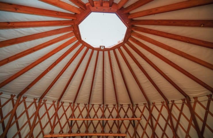 Enjoy a skylight from the yurt