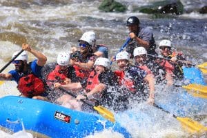 group rafting on the menominee river