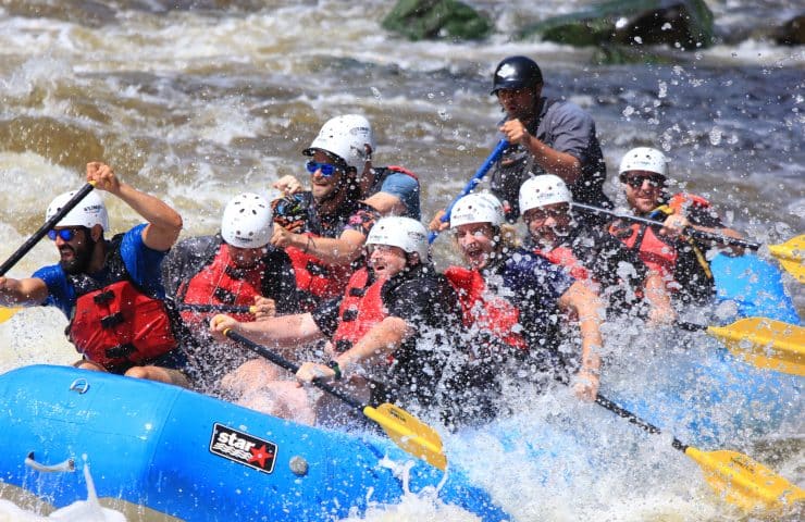 group rafting on the menominee river
